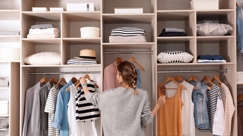 Master closet box shelves