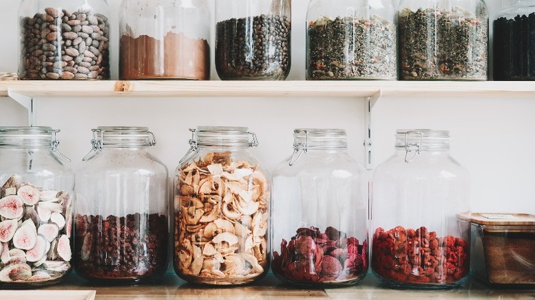 Glass pantry storage jars