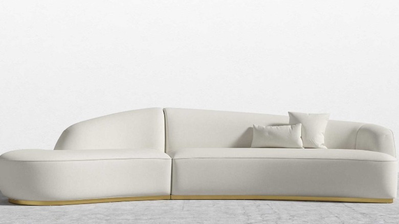 Reya curved sectional in white