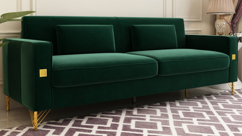 Forest green, Deondry velvet sofa