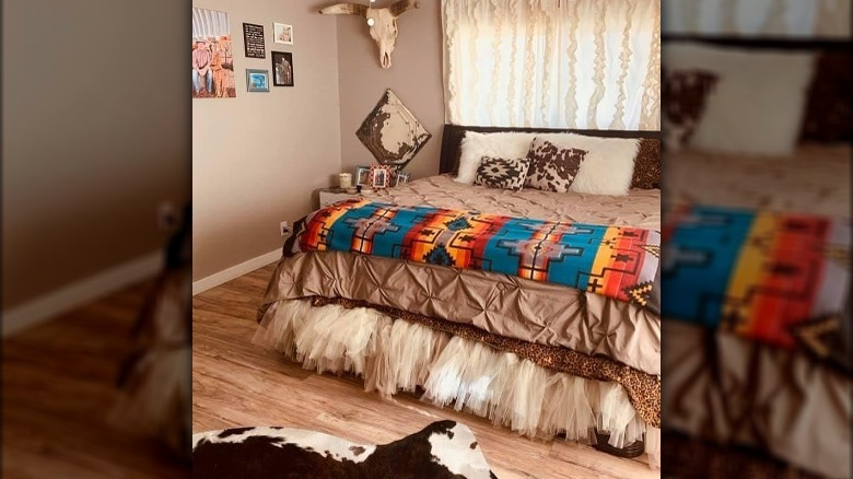 Southwest bedroom colorful throw blanket