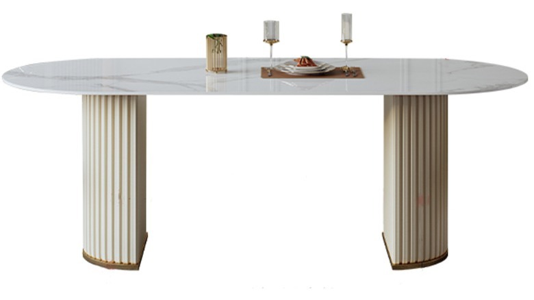 Oval contemporary dining table