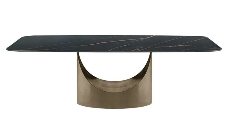 Pedestal marble dining table