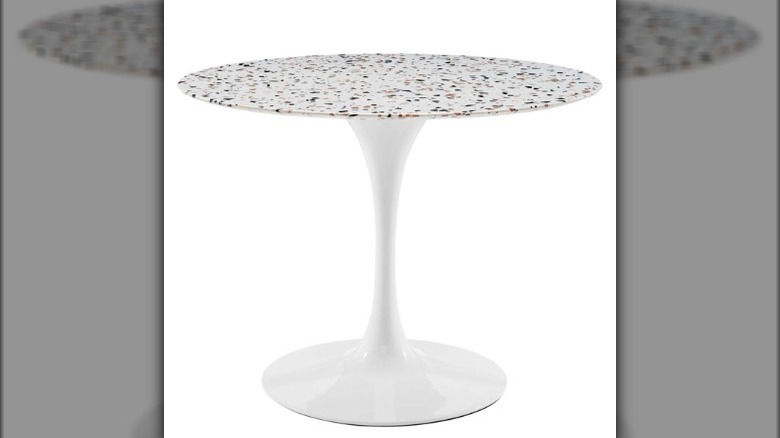 Round terrazzo dining table