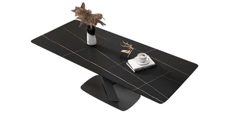 Black marble table