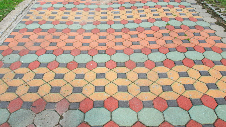 Colorful stone walkway