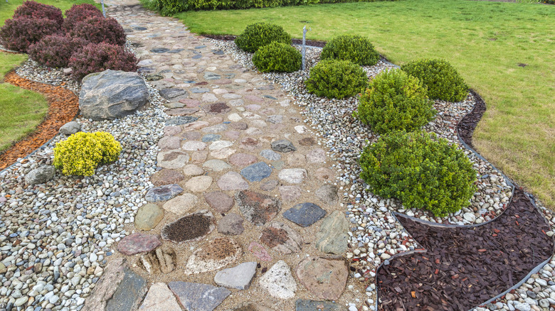 Curvy stone walkway