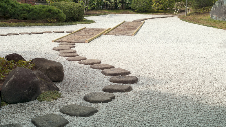 Stone and gravel walkway