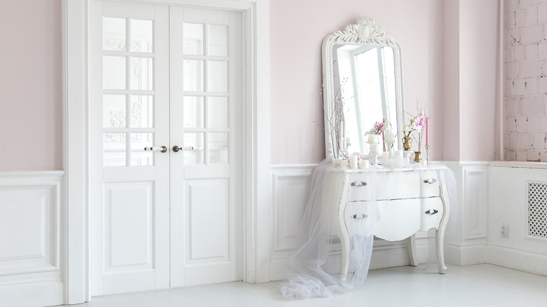 bedroom with a vanity