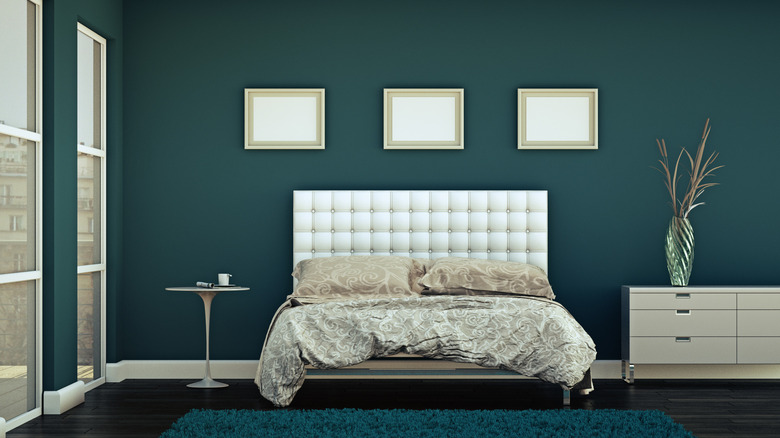 Sophisticated teal bedroom