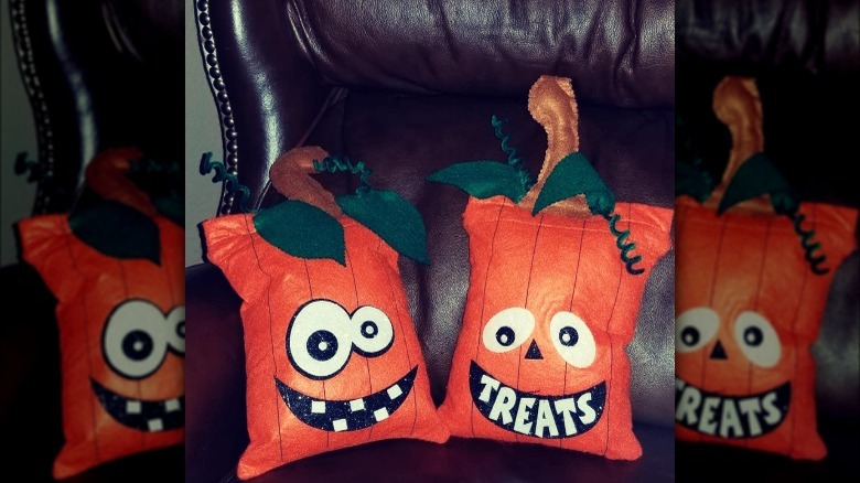 pumpkin treat bag handmade pillows