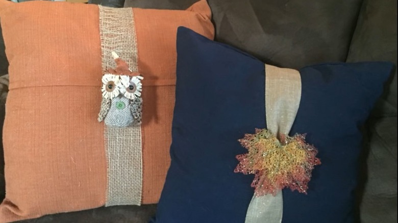 fall pillows with adornments