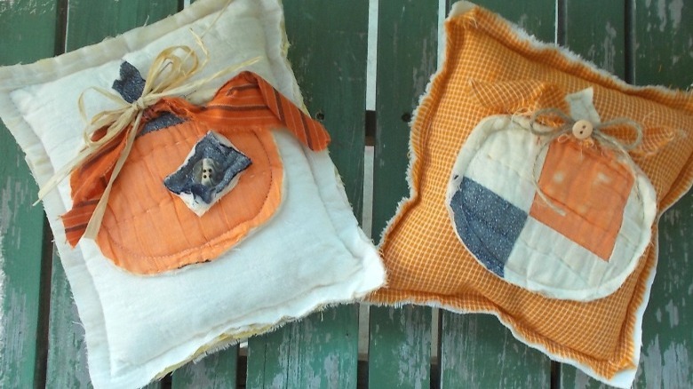 rustic Halloween throw pillows