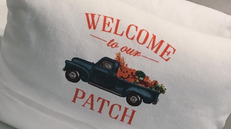 pillow says welcome to patch