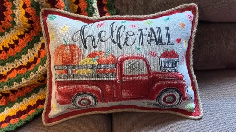 pillow that says hello fall