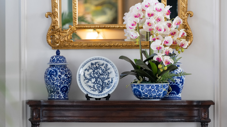 Blue and white china dishes