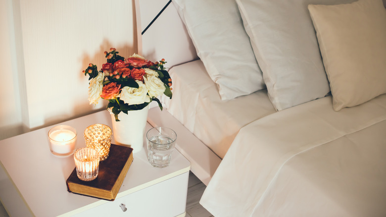 Candles on nightstand