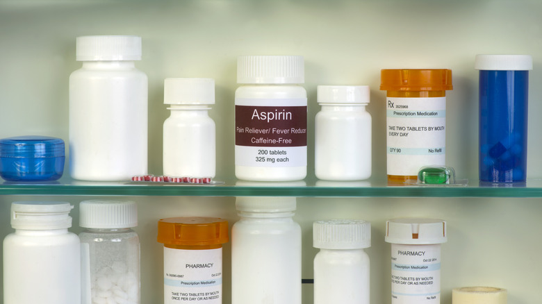 Medicine cabinet with Aspirin 