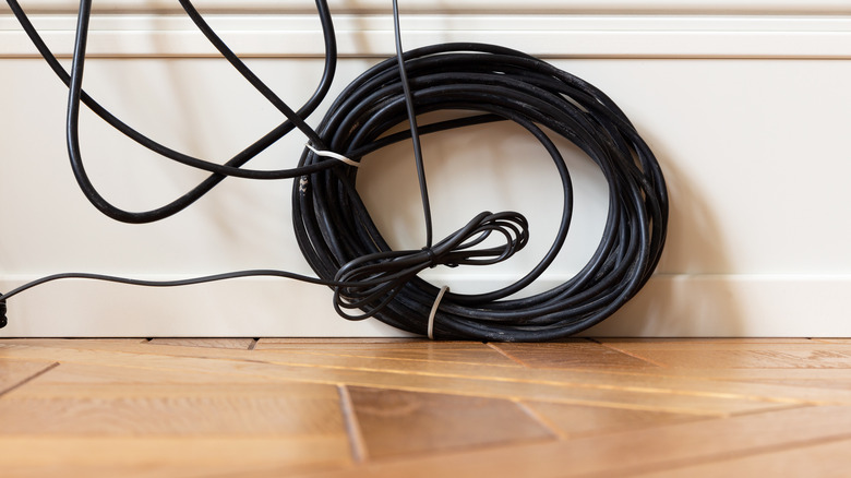 Cables wrapped with rubber