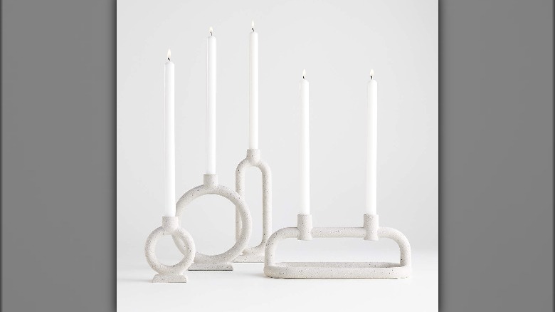 Gray contemporary candle holders