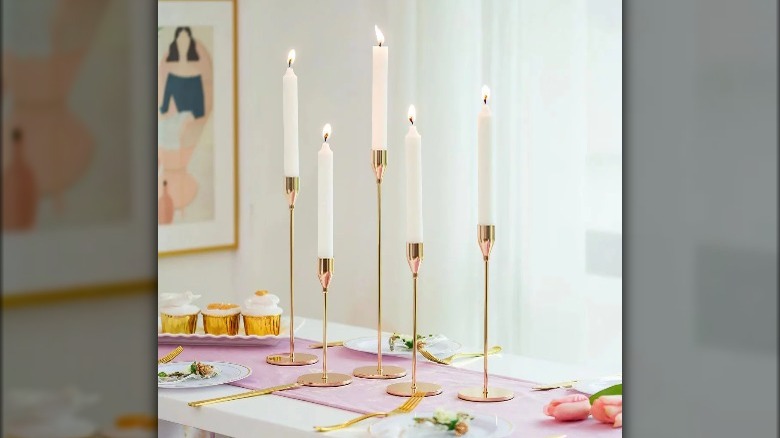 Gold candle holders