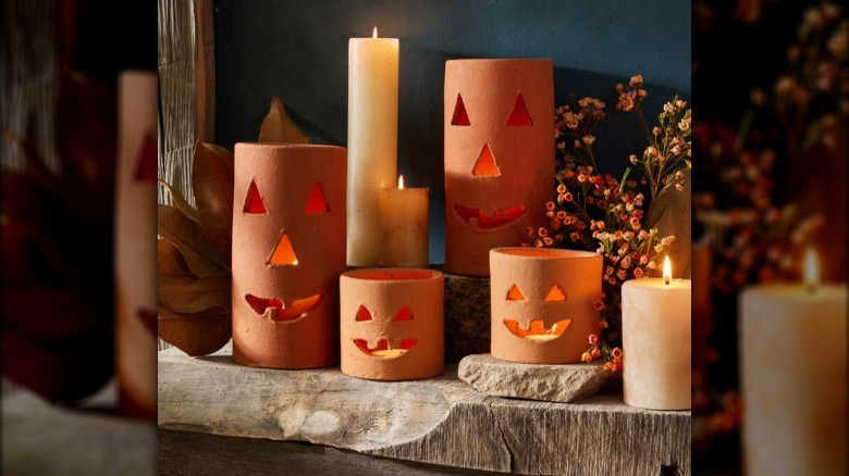 Pumpkin candle holders