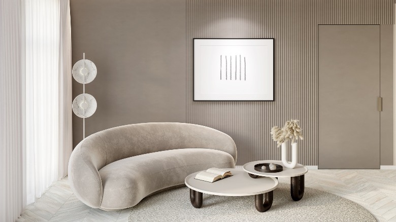 Neutral art-deco living room