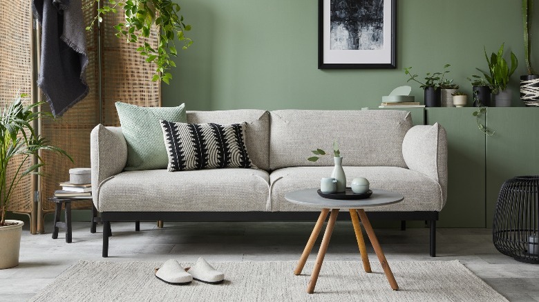 Modern small gray sofa