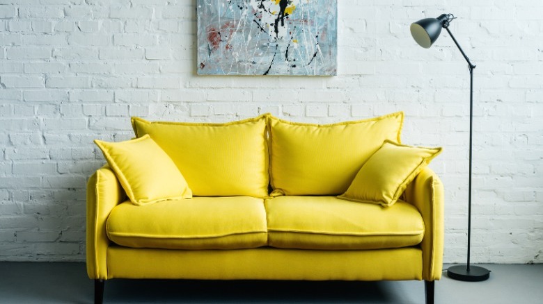 Yellow modern small sofa couch