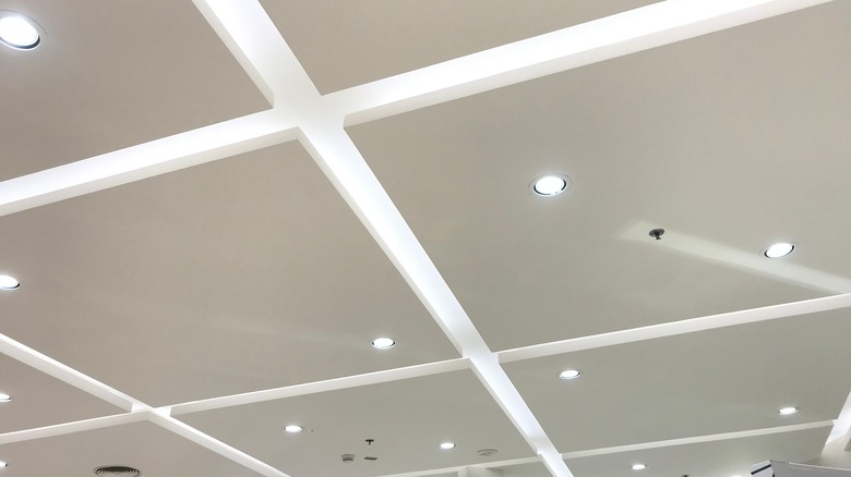 Gypsum false ceiling with lights