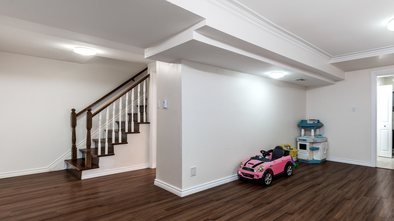 Finished basement apartment living room