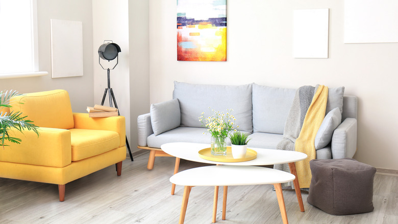 yellow and gray furniture 