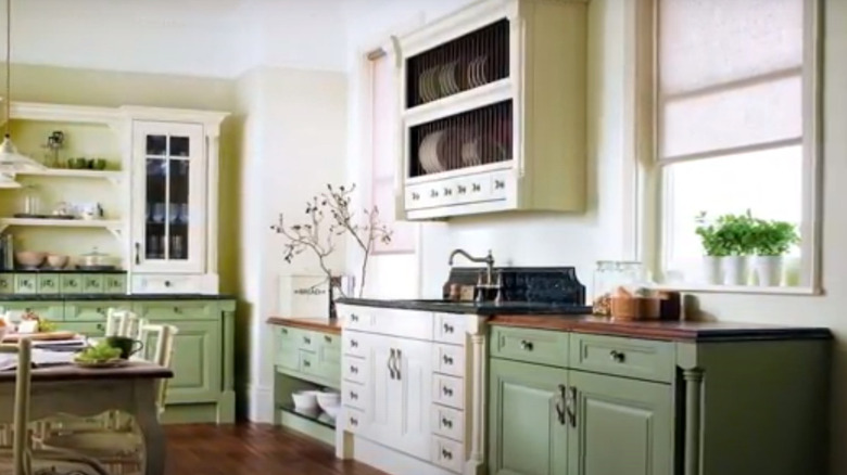 kitchen with plate rack