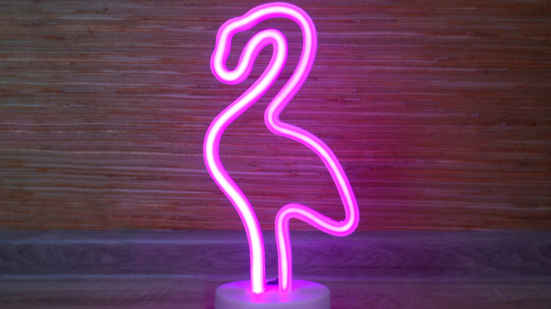 pink flamingo neon sign