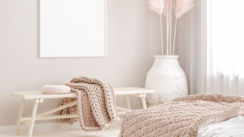 millennial pink styled with boho design