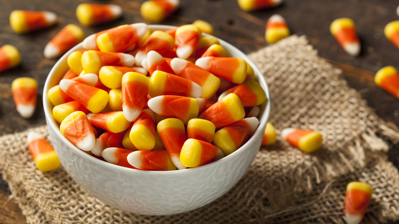 Bowl of candy corns