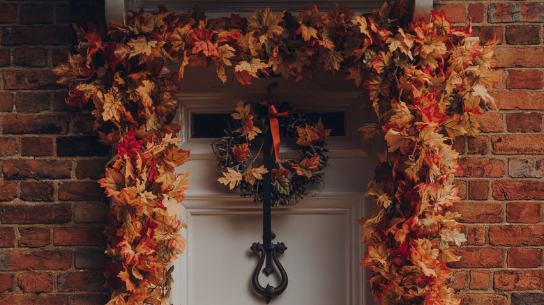 Fall garland around door