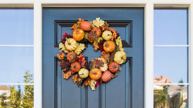 Fall wreath on door