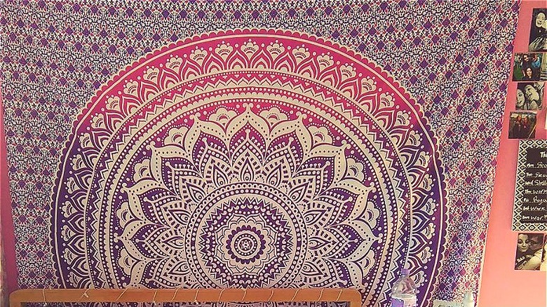 pink and purple tapestry