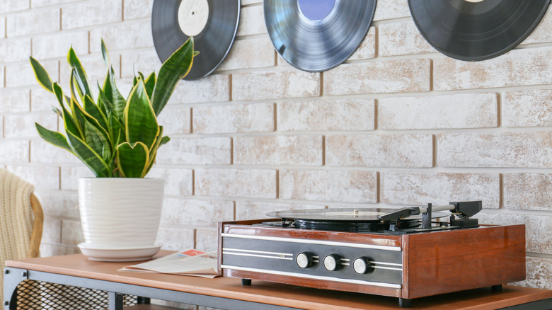 brown record player