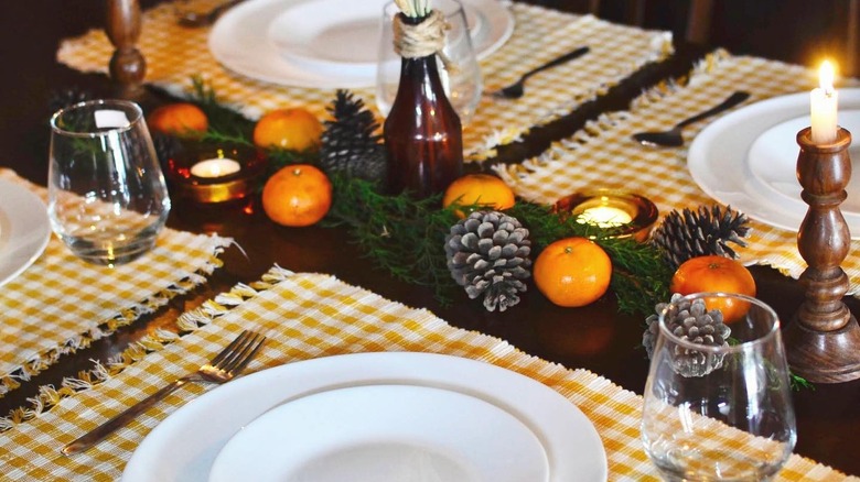 Yellow gingham placemats