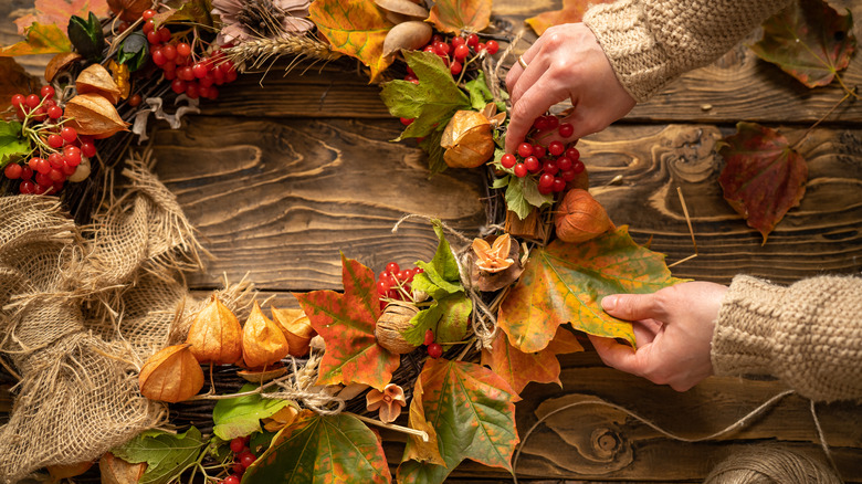 Dried fall wreath