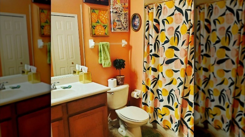 orange interior bathroom