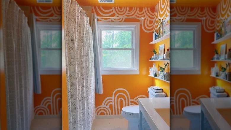 orange bathroom