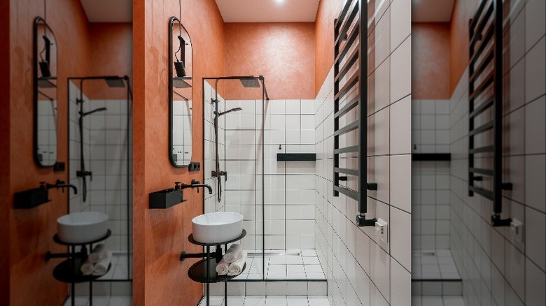 orange bathroom 