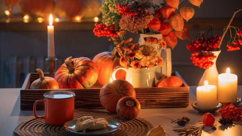 decorated wood tray