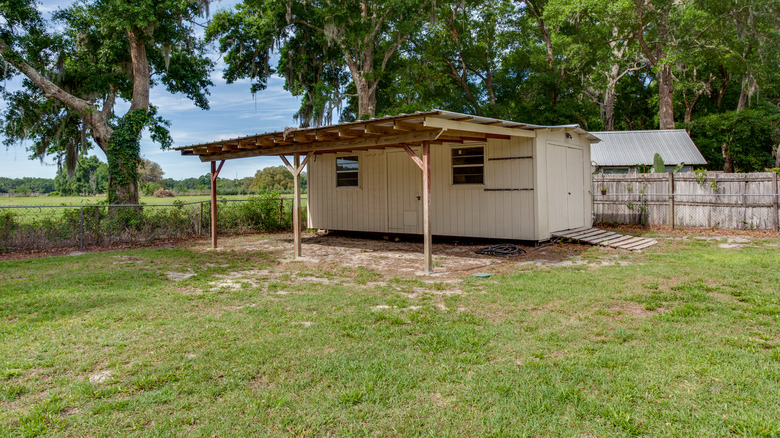 gazebo attached to a shed