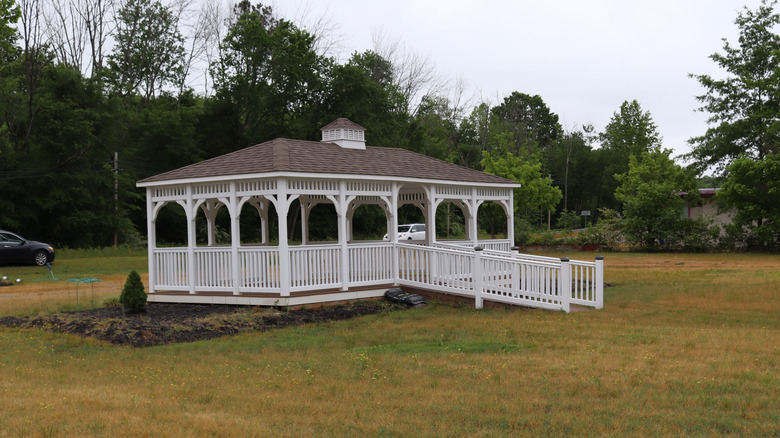 white large rectangular gazebo