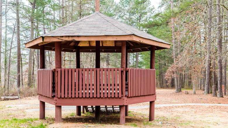 gazebo made of redwood