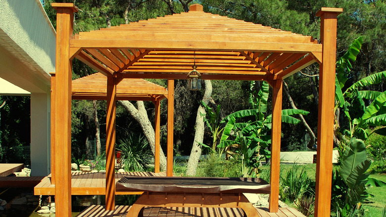 wooden square gazebo